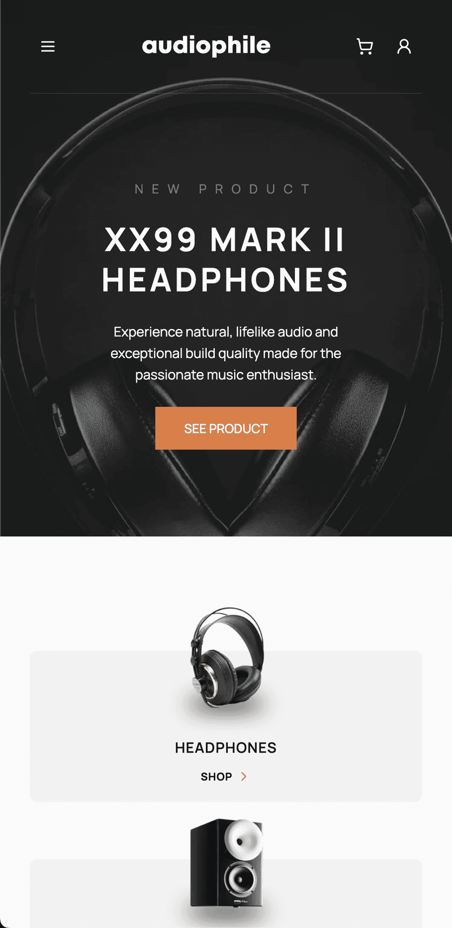 Audiophile main page for mobile